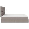 vidaXL Ottoman bed met matrassen 200x200cm stof taupe