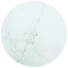 vidaXL Tafelblad &Oslash;30x0,8 cm gehard glas met marmerontwerp wit