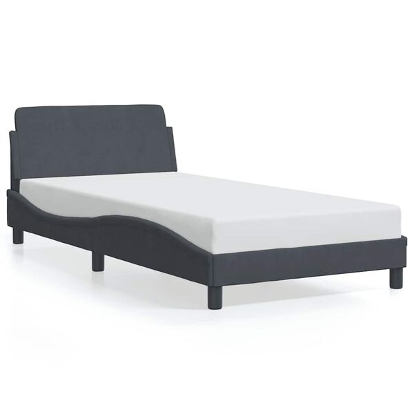 vidaXL Bedframe "Dover" 100x200 cm fluweel donkergrijs