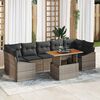vidaXL Tuin Sofa Set 8 pcs Grijs Poly Rattan en Poedergecoat Staal