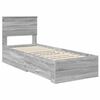 vidaXL Bedframe Grijs Sonoma en Zilver 75 x 190 cm Bewerkt hout