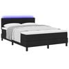 vidaXL Boxspring bed met matras met LED Zwart 140 x 200 cm Stof