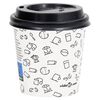 vidaXL Koffiebekers 100 st met deksels 120 ml papier wit en zwart