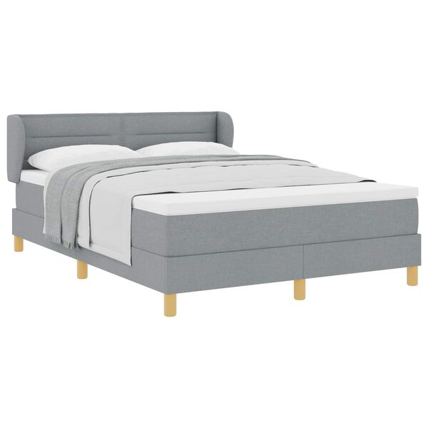 vidaXL Boxspringbed met matras Lichtgrijs 140 x 190 cm Stof