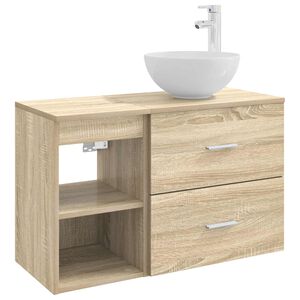 vidaXL Badkamermeubelset 2 st Sonoma Eiken Bewerkt hout