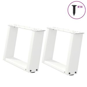 vidaXL Salontafelpoten 2 st U-vormig 40x(30-31) cm staal wit