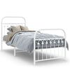 vidaXL Bedframe met hoofd- en voeteneinde metaal wit 75x190 cm