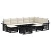 vidaXL Tuinbankenset 10 st Zwart en Cream Wit poly rattan