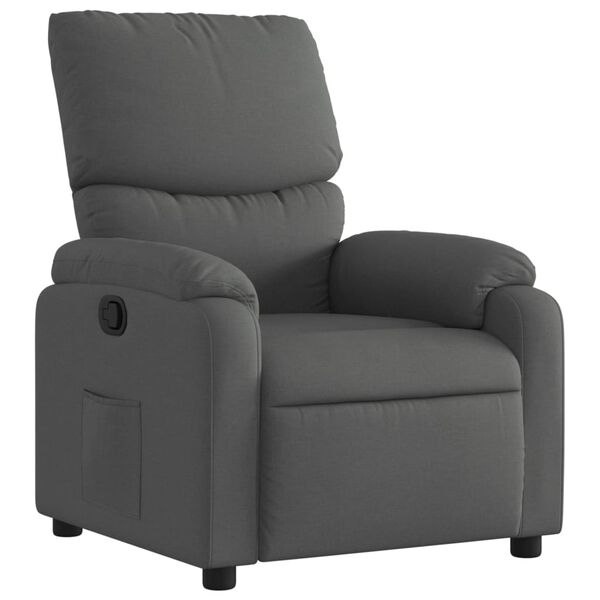 vidaXL Relaxfauteuil Donkergrijze Stof