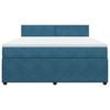 vidaXL Boxspring met matras fluweel blauw 180x200 cm