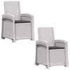 vidaXL Ligstoel in rietenlook 2 st Wit en antracietkleurig PP