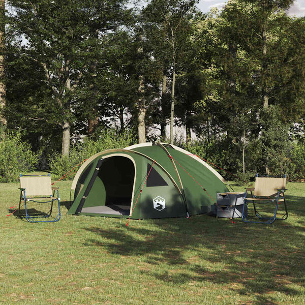 vidaXL Camping Tent met dak Groen 308 x 268 x 130 cm Polyester