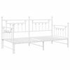 vidaXL Bedframe voor een daybed met hoofdeinde Wit 100 x 190 cm Staal
