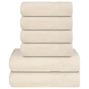 vidaXL 6-delige Handdoekenset FROGN 360 g/m&sup2; cr&egrave;me