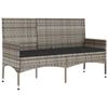 vidaXL 4-delige Loungeset met kussens poly rattan grijs