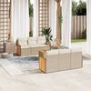 vidaXL 7-delige Loungeset met kussens poly rattan beige