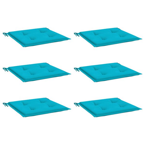 vidaXL Tuinstoelkussens 6 st 40x40x4 cm stof turquoise