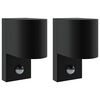 vidaXL Buiten Wandlamp 2 st Zwart 12 x 7 x 15 cm Roestvrij staal