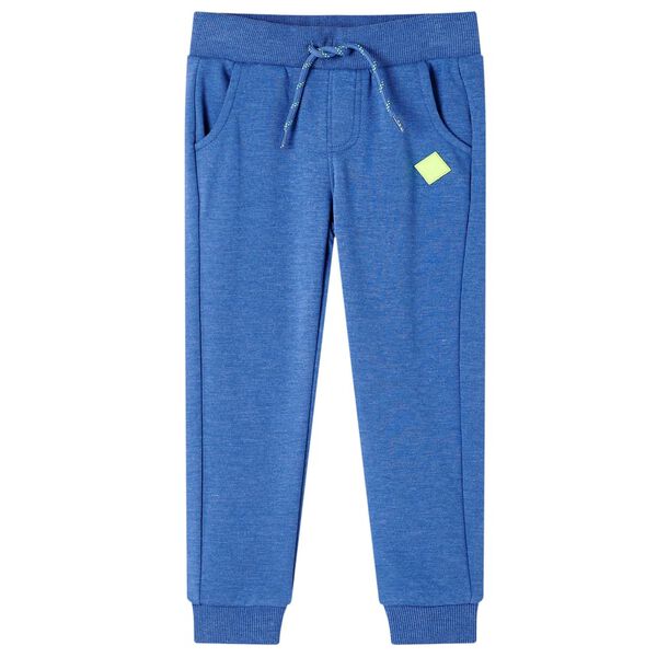 Kinderjoggingbroek 116 gem&ecirc;leerd blauw