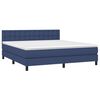 vidaXL Boxspring met matras en LED stof blauw 180x200 cm