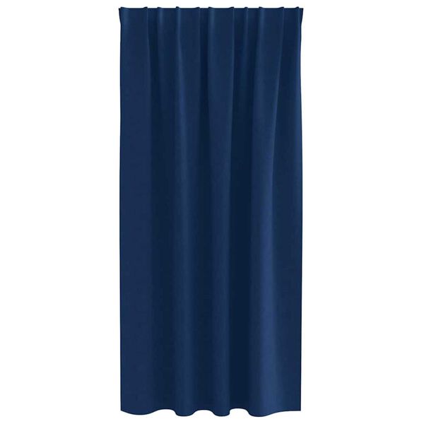 vidaXL Zwart-out Gordijnen met Ringen 2 pcs Donkerblauw 175 x 140 cm