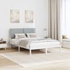 vidaXL Bedframe Wit en lichtgrijs 140 x 190 cm Massief grenenhout