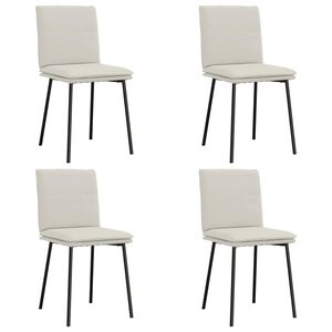vidaXL Eetkamerstoelen 4 st fluweel cr&egrave;mekleurig
