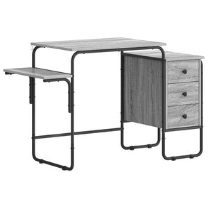 vidaXL Bureau met opbergruimte Grijs Sonoma 120 x 50 x 75 cm