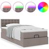 vidaXL Ottoman bed met matras en LED's 80x200cm stof taupe