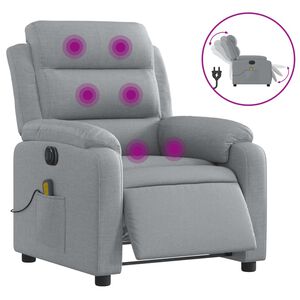 vidaXL Massagestoel elektrisch verstelbaar stof lichtgrijs
