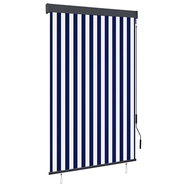 vidaXL Rolgordijn voor buiten 120x250 cm blauw en wit