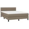 vidaXL Boxspring met matras stof taupe 140x200 cm