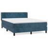 vidaXL Boxspring met matras fluweel donkerblauw 140x200 cm