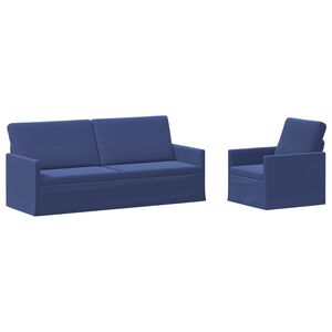 vidaXL Bankstel 2 pcs Politieblauw fluweel