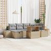 vidaXL Tuin Sofa Set 7 pcs Beige poly rattan
