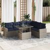 vidaXL 7-delige Loungeset met kussens poly rattan acacia zwart