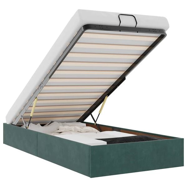 vidaXL Bedframe zonder matras 80x200 cm fluweel donkergroen