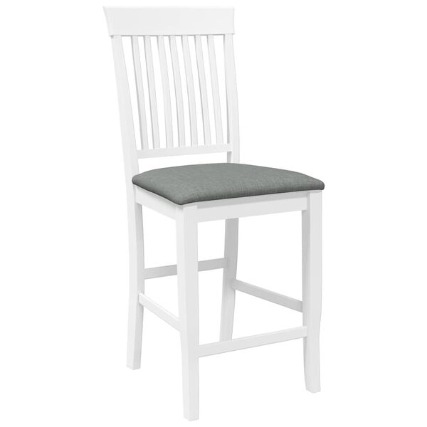 vidaXL Barkrukken met kussens 2 stuks wit massief hout rubber