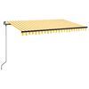 vidaXL Luifel handmatig uittrekbaar 450x350 cm geel en wit