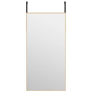 vidaXL Deurspiegel 40x80 cm glas en aluminium goudkleurig