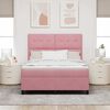 vidaXL Boxspringbed met matras Roze 140 x 190 cm Fluweel
