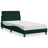 vidaXL Bedframe met LED zonder matras fluweel donkergroen 100x200 cm