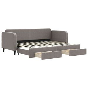 vidaXL Slaapbank met onderschuifbed en lades 80x200 cm stof taupe