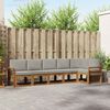 vidaXL Buiten bankenset met kussen 6 pcs Natuurlijk en Lichtgrijs