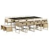 vidaXL 13-delige Tuinset met kussens poly rattan beige