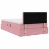 vidaXL Opslag bed met matras met hoofdeinde Roze 120 x 190 cm Fluweel