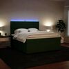 vidaXL Boxspring met matras fluweel donkergroen 180x200 cm