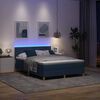 vidaXL LED Box Spring Bed met matras met LED Blauw 160 x 200 cm Stof