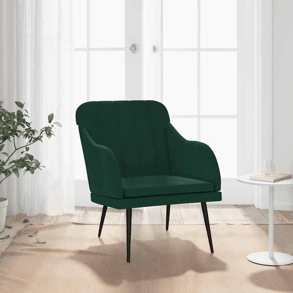vidaXL Fauteuil 63x76x80 cm fluweel donkergroen