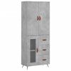 vidaXL Hoge kast 69,5x34x180 cm bewerkt hout betongrijs